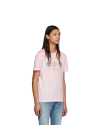 rosa Mit Batikmuster T-Shirt mit einem Rundhalsausschnitt von Versace