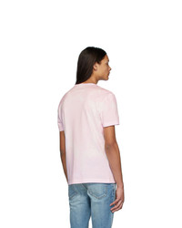 rosa Mit Batikmuster T-Shirt mit einem Rundhalsausschnitt von Versace