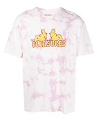rosa Mit Batikmuster T-Shirt mit einem Rundhalsausschnitt von Pleasures