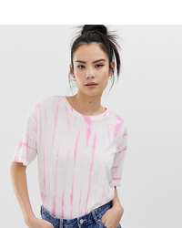 rosa Mit Batikmuster T-Shirt mit einem Rundhalsausschnitt von Pull&Bear