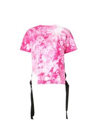 rosa Mit Batikmuster T-Shirt mit einem Rundhalsausschnitt von Sacai