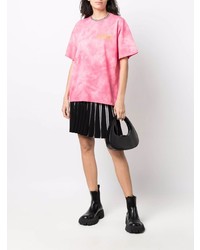 rosa Mit Batikmuster T-Shirt mit einem Rundhalsausschnitt von Aries