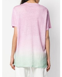 rosa Mit Batikmuster T-Shirt mit einem Rundhalsausschnitt von Balmain