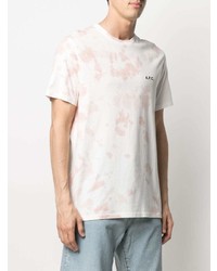 rosa Mit Batikmuster T-Shirt mit einem Rundhalsausschnitt von A.P.C.