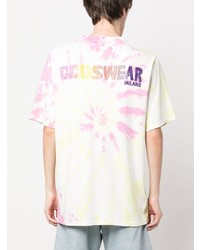 rosa Mit Batikmuster T-Shirt mit einem Rundhalsausschnitt von Gcds