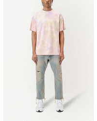 rosa Mit Batikmuster T-Shirt mit einem Rundhalsausschnitt von John Elliott