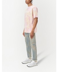 rosa Mit Batikmuster T-Shirt mit einem Rundhalsausschnitt von John Elliott