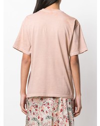 rosa Mit Batikmuster T-Shirt mit einem Rundhalsausschnitt von ARIES