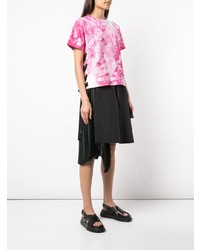 rosa Mit Batikmuster T-Shirt mit einem Rundhalsausschnitt von Sacai