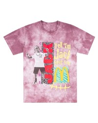 rosa Mit Batikmuster T-Shirt mit einem Rundhalsausschnitt von Travis Scott Astroworld