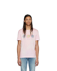 rosa Mit Batikmuster T-Shirt mit einem Rundhalsausschnitt von Versace