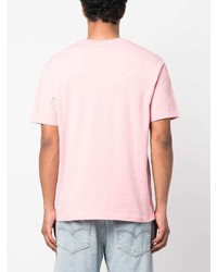 rosa T-Shirt mit einem Rundhalsausschnitt mit Blumenmuster von Kenzo