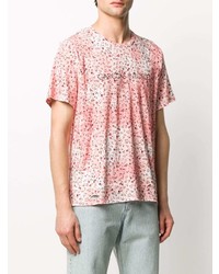 rosa T-Shirt mit einem Rundhalsausschnitt mit Blumenmuster von Garcons Infideles