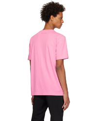 rosa T-Shirt mit einem Rundhalsausschnitt mit Blumenmuster von 1017 Alyx 9Sm
