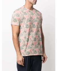 rosa T-Shirt mit einem Rundhalsausschnitt mit Paisley-Muster von Etro