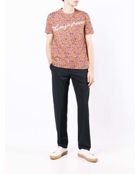 rosa T-Shirt mit einem Rundhalsausschnitt mit Paisley-Muster von Etro