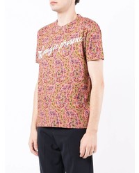 rosa T-Shirt mit einem Rundhalsausschnitt mit Paisley-Muster von Etro