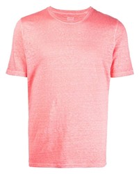 rosa T-Shirt mit einem Rundhalsausschnitt von 120% Lino