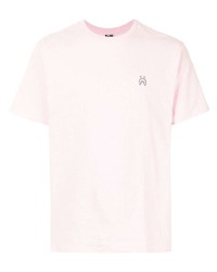 rosa T-Shirt mit einem Rundhalsausschnitt von A Bathing Ape