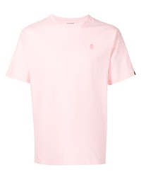 rosa T-Shirt mit einem Rundhalsausschnitt von A Bathing Ape