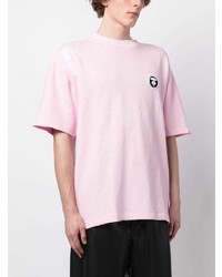rosa T-Shirt mit einem Rundhalsausschnitt von AAPE BY A BATHING APE