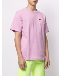 rosa T-Shirt mit einem Rundhalsausschnitt von AAPE BY A BATHING APE