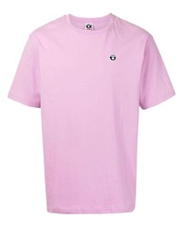 rosa T-Shirt mit einem Rundhalsausschnitt von AAPE BY A BATHING APE