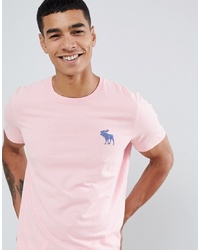 rosa T-Shirt mit einem Rundhalsausschnitt von Abercrombie & Fitch