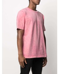 rosa T-Shirt mit einem Rundhalsausschnitt von Diesel