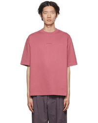 rosa T-Shirt mit einem Rundhalsausschnitt von Acne Studios