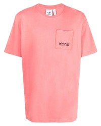 rosa T-Shirt mit einem Rundhalsausschnitt von adidas