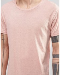 rosa T-Shirt mit einem Rundhalsausschnitt von Weekday