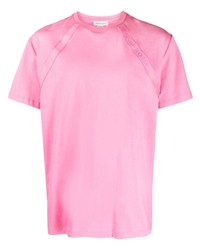 rosa T-Shirt mit einem Rundhalsausschnitt von Alexander McQueen