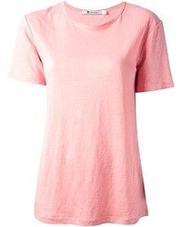 rosa T-Shirt mit einem Rundhalsausschnitt von Alexander Wang