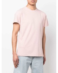 rosa T-Shirt mit einem Rundhalsausschnitt von John Elliott