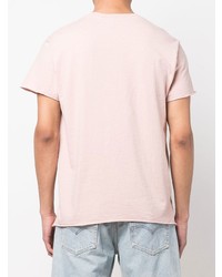 rosa T-Shirt mit einem Rundhalsausschnitt von John Elliott