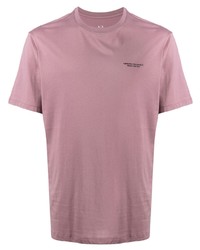 rosa T-Shirt mit einem Rundhalsausschnitt von Armani Exchange