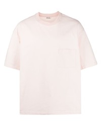 rosa T-Shirt mit einem Rundhalsausschnitt von Auralee