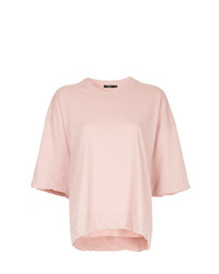 rosa T-Shirt mit einem Rundhalsausschnitt von Bassike