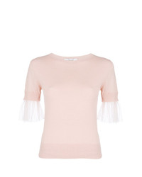 rosa T-Shirt mit einem Rundhalsausschnitt von Blugirl