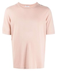 rosa T-Shirt mit einem Rundhalsausschnitt von Boglioli