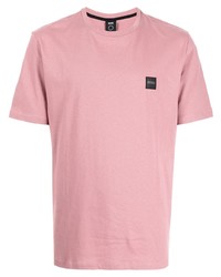 rosa T-Shirt mit einem Rundhalsausschnitt von BOSS