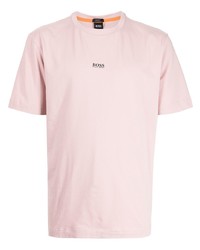 rosa T-Shirt mit einem Rundhalsausschnitt von BOSS