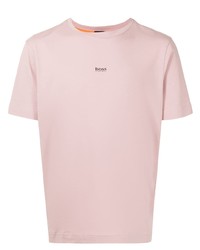 rosa T-Shirt mit einem Rundhalsausschnitt von BOSS