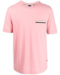 rosa T-Shirt mit einem Rundhalsausschnitt von BOSS