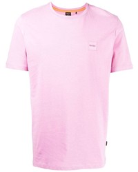 rosa T-Shirt mit einem Rundhalsausschnitt von BOSS