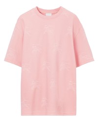 rosa T-Shirt mit einem Rundhalsausschnitt von Burberry