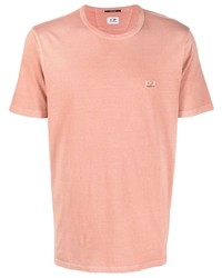 rosa T-Shirt mit einem Rundhalsausschnitt von C.P. Company