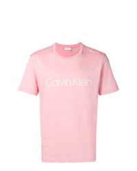 rosa T-Shirt mit einem Rundhalsausschnitt von Calvin Klein