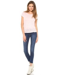 rosa T-Shirt mit einem Rundhalsausschnitt von Acne Studios